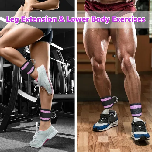 Vista 17 de Correas de Tobillo de Fitness para Máquina de Cable, Kickbacks Ejercicios de Glúteos, Ejercicios de Parte Inferior del Cuerpo, Correas Ajustables