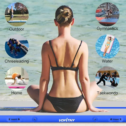 Vista 5 de VOFiTNY Colchoneta de gimnasia multiusos de 6.610131620 pies, resistente e inflable, para el hogar y el gimnasio