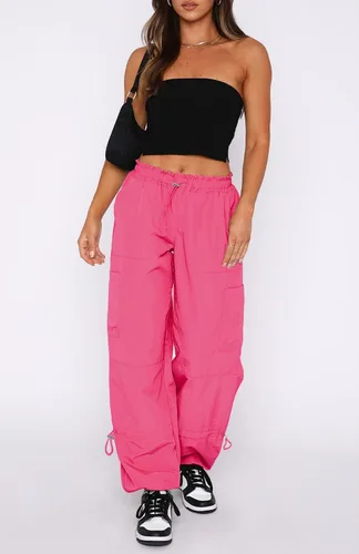 Vista 2 de Waitfairy Pantalones de paracaídas para mujer, pantalones cargo holgados con bolsillos