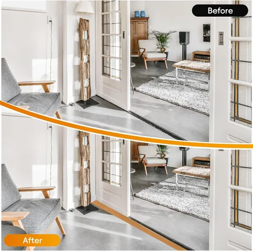 Vista 6 de Tira de transición de piso de vinilo para umbral de puerta, autoadhesiva, 36 pulgadas, umbrales para puertas, tiras de transición reductoras