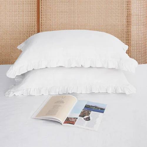 Vista 11 de Linen World - Juego de 2 fundas de almohada de lino francés, fundas de almohada que absorben la humedad lavadas a la piedra