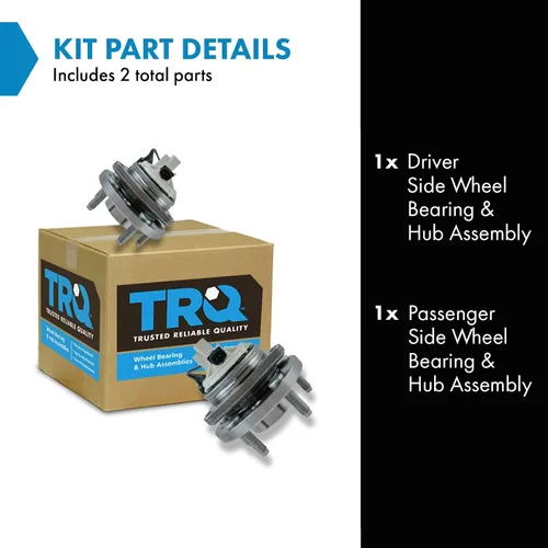 Vista 2 de Conjunto de rodamiento de rueda delantera de 2 piezas y buje TRQ Compatible con Pontiac Solstice 2006-2009 Saturn Sky 2007-2010