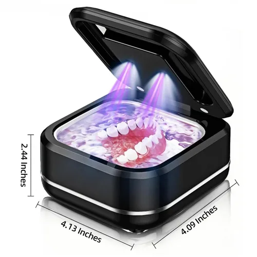 Vista 9 de Máquina ultrasónica del limpiador del retenedor para los aparatos dentales. 2 modos de limpieza (42khz, 24w, 6.1 fl oz negro, YKL)