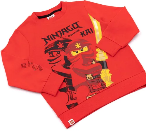 Vista 2 de LEGO Ninjago - Suéter de manga larga para niños Kai Warrior, color rojo, Rojo