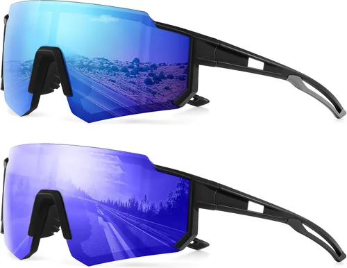 Vista 8 de Gafas de sol polarizadas deportivas para hombres y mujeres, gafas de sol para pesca, ciclismo, bicicleta de montaña, béisbol con protección UV