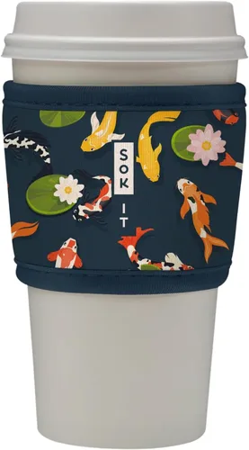 Vista 109 de Sok It HotSok Coffee & Tea - Funda de neopreno con aislamiento reutilizable (floral abstracto)