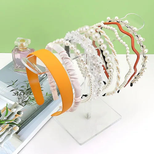Vista 2 de Organizador de acrílico para diadema, paquete de 2 accesorios para el cabello