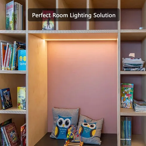 Vista 3 de COB - Luces LED para dormitorio, alimentadas por USB, 16.4 pies, 1600 LED, tira de luces blancas cálidas, regulables, flexibles, cinta adhesiva 3M