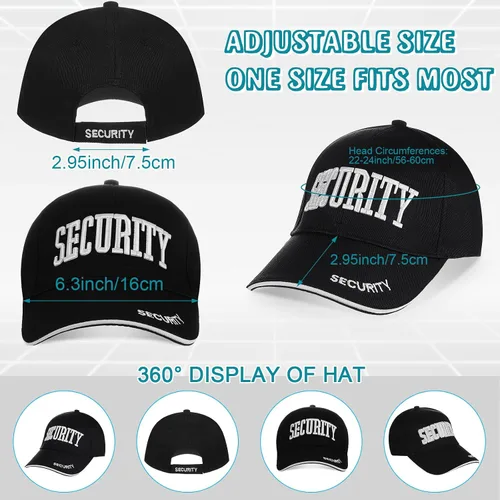 Vista 2 de Ramede 16 Pcs Security Hat Baseball Ball Cap Embroidered Cotton Adjustable Security Cap for Men Women Accessories