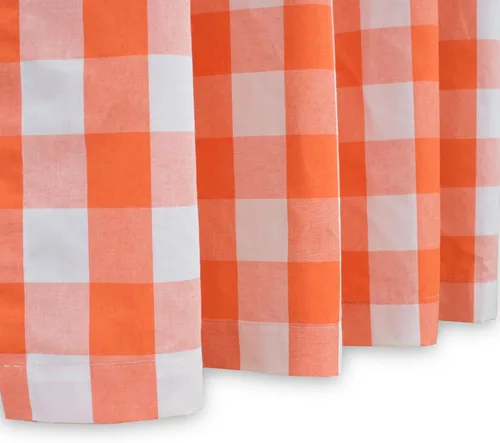 Vista 98 de Cenefas de cortina para ventana de 16 pulgadas de largo, 2 paneles de cuadros búfalo, cortinas pequeñas con bolsillo para barra, estilo clásico