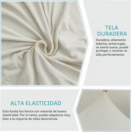 Vista 2 de Iauddy Funda para Silla de Acento Slipper sin Brazos Slipcover, Elástica de Spandex Extraíble Tela Jacquard Funda Antideslizante para Silla de Beige