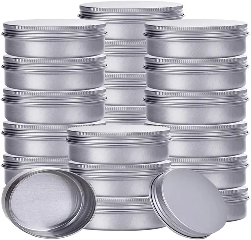 Vista 12 de Hulless Tarro de lata de aluminio de 0.5 onzas, recipientes recargables de 0.5 fl oz, tapa de rosca de aluminio, botella redonda para cosméticos