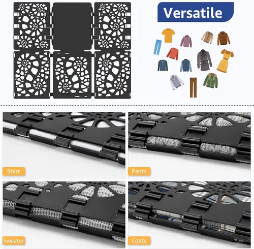 Vista 5 de BoxLegend Carpeta para camisa V1-Plus, tablero plegable para camiseta, carpeta para ropa, fácil y rápida para doblar ropa para adultos y niños, negro
