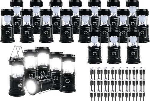 Vista 8 de KunHe Paquete de 12 Linternas LED de Camping Plegables Portátiles de 1800mAh Ligeras Impermeables Recargables por USB Kits de Linternas LED