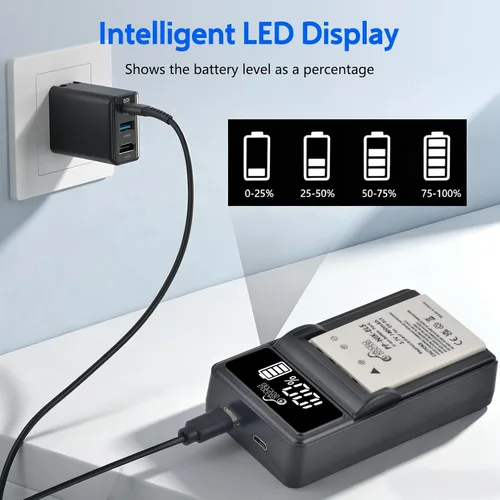 Vista 4 de Pickle Power Batería EN-EL5 2 unidades y cargador USB LED para cámaras Nikon Coolpix P530 P520 P510 P100 P500 P5100 P5000 P6000 P90 P80
