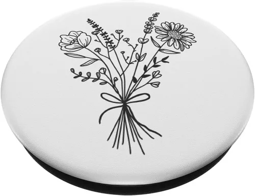 Vista 2 de PopSockets PopSockets Swappable PopGrip PopGrip de flores silvestres blancas