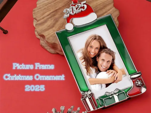 Vista 8 de FKOG 2025 Adornos de Árbol de Navidad con Marco de Fotos, Adornos Colgantes de Árbol de Navidad para Familia, Personas Mayores, Deportes, Escuela
