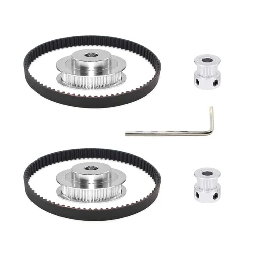 Vista 13 de 2Kit 2GT Rueda síncrona 20 y 30 dientes de 0.197 in de diámetro de aluminio Polea de sincronización con 2 piezas de longitud 7.874 in de ancho