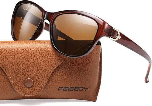 Vista 3 de FEISEDY Gafas de sol polarizadas vintage para mujer, elegantes gafas de sol Cateye B2476