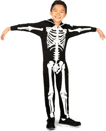 Vista 7 de Tipsy Elves Disfraz de Halloween rojo y naranja T-Rex - Mono de dinosaurio para niños y jóvenes
