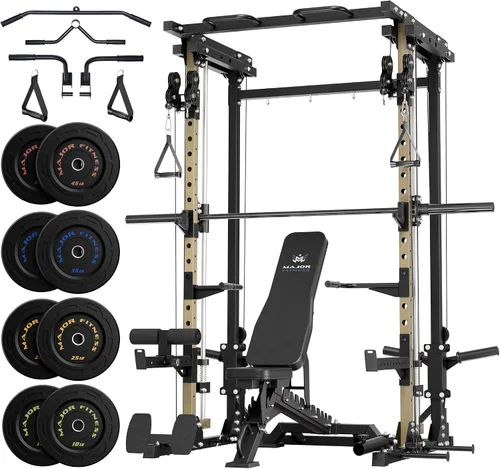 Vista 22 de Major Fitness Máquina Drone3 Smith, estante de energía todo en uno