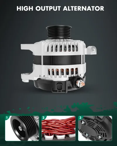 Vista 5 de Alternador SCITOO V6 160A compatible con Jeep para Wrangler 3.8L 2009-2011 para Chrysler para Town & Country 3.3L 3.8L 2008-2010 para Dodge