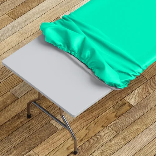 Vista 33 de Sorfey Mantel ajustado con elástico, vinilo con parte trasera de franela, se adapta a mesa de 24 x 48 pulgadas, rectangular, a prueba de agua, fácil