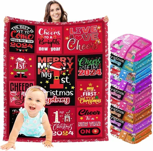 Vista 25 de InterestPrint Manta de bebé personalizada con nombre, lindo muñeco de nieve negro, manta personalizada con nombre para niños, niñas, niños, manta