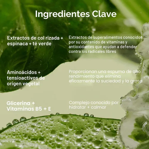 Vista 6 de Youth To The People Limpiador facial Superfood - Lavado facial diario de Kale + té verde, removedor de maquillaje suave, con antioxidantes calmantes