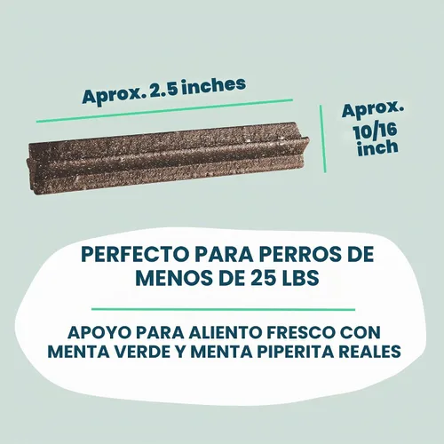 Vista 5 de Shameless Pets Mighty Mint Minis - Masticables dentales para perros, golosinas saludables para limpieza de dientes y aliento fresco, sin granos