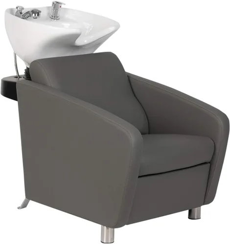 Vista 12 de Buy-Rite Shelby - Estación de lavado a contracorriente de champú, unidad profesional de lavado a contracorriente con fregadero de porcelana