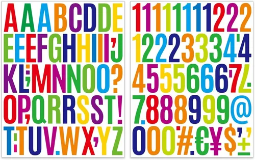 Vista 12 de 840 calcomanías de letras de 16 hojas, calcomanías grandes de letras del alfabeto y números de 2 pulgadas, calcomanías de vinilo autoadhesivas