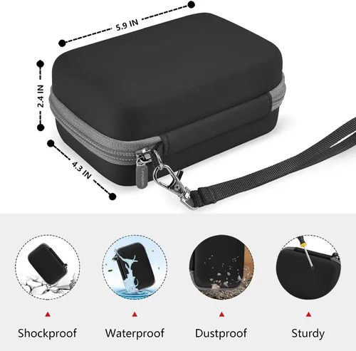 Vista 3 de Leayjeen Funda para impresora fotográfica para teléfono inteligente compatible con KODAK Mini 2/Mini Shot 2 Retro 4PASS Impresora fotográfica Negro