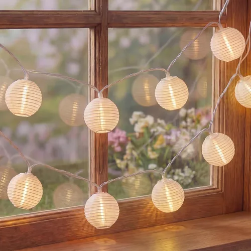 Vista 18 de Luces de calabaza de Halloween para exteriores, 2.6 m enchufables, luces de cadena naranjas para decoración de Halloween con 10 luces LED de Jack O