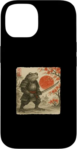 Vista 4 de Frog Samurai Japanese Warrior Costume Sumi-e Art Funny Case for iPhone 16