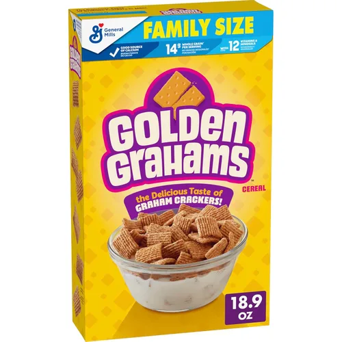 Vista 12 de Golden Grahams Cereal para el desayuno, sabor a galletas Graham, hecho con grano entero, 11.7 onzas