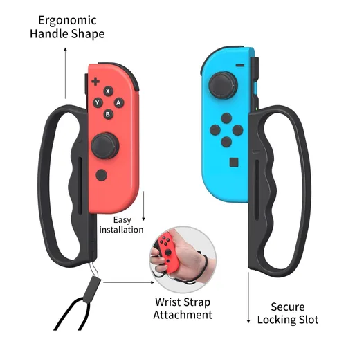 Vista 7 de ECHZOVE Grip for Switch Fitness Boxing, Handle for Nintendo Switch Boxing - 2 Packs (Black)