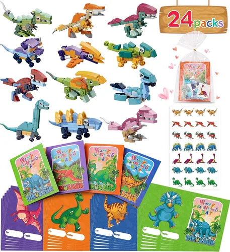 Vista 8 de Colplay - Juego de 24 bloques de construcción de insectos para el día de San Valentín Include Insect Building Blocks with Valentines Cards