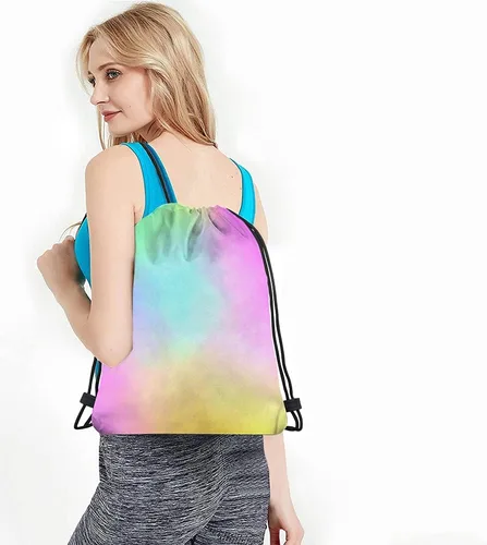 Vista 4 de Beabes Acuarela Unicornio Cordón Bolsas Mochila Gimnasio Saco, Multi-a70, Mochilas de viaje