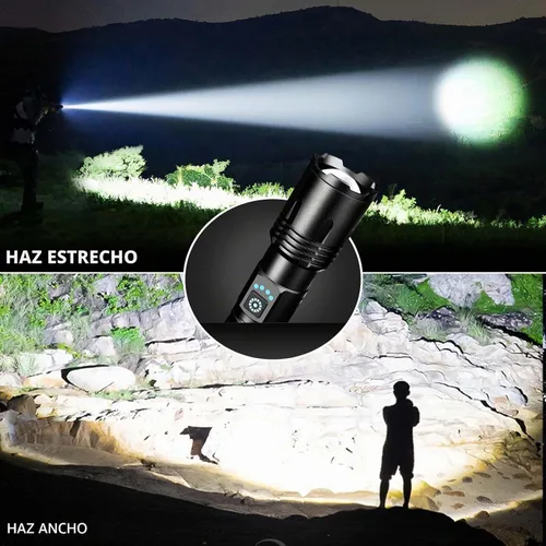 Vista 5 de Linternas recargables de alto lúmenes, 99,000 lúmenes, linternas LED superbrillantes con 5 modos e impermeable, potente linterna de mano