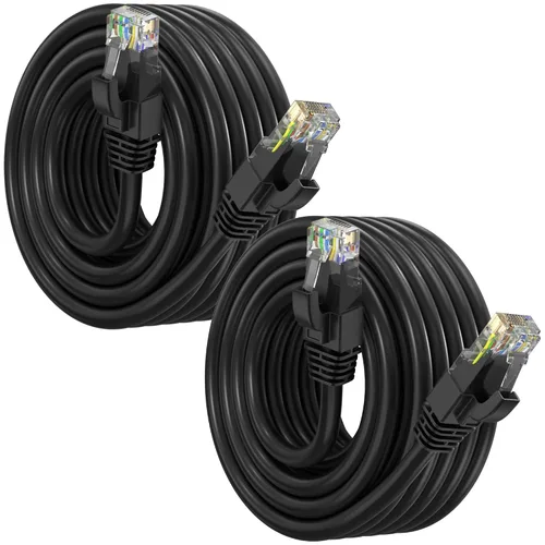 Vista 51 de Maximm Cable Ethernet Cat6, color negro (paquete de 2), cable UTP de 10 Gbps 550 MHz