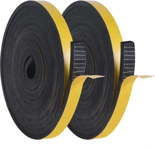 Vista 8 de YoleShy Cinta de espuma para aire acondicionado de ventana, 2 unidades de 1 pulgada de ancho x 1 pulgada de grosor, tira de sellado de puerta