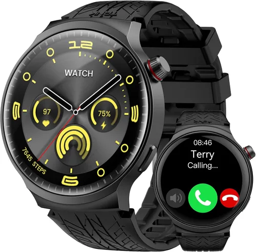 Vista 10 de AMAZTIM Reloj inteligente, reloj de fitness resistente, 5 ATM e IP69K Negro