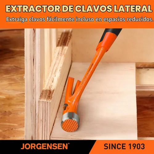 Vista 5 de JORGENSEN Martillo de garra forjado de una sola pieza de 16 oz con soporte magnético para clavos Magnetic Nail Holder, Rip Claw Hammer, Milled