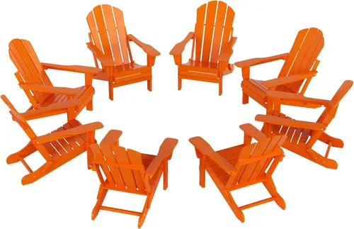 Vista 10 de WO Home Furniture Laguna Silla plegable Adirondack de polietileno de alta densidad, silla para patio para todo tipo de clima, para jardín al aire