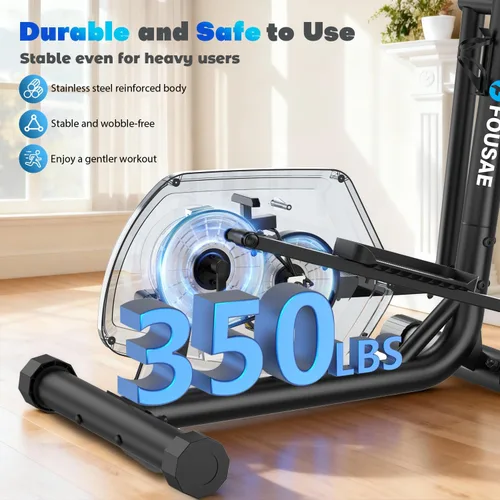 Vista 6 de Elliptical Exercise Machine, 16-Level Magnetic Resistance Elliptical Machine for Home Trainer with Hyper-Quiet Drive, 15.5IN Stride, LCD Monitor &