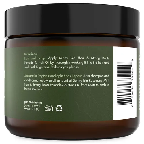 Vista 7 de Sunny Isle Pomada de menta y romero para cabello y raíces fuertes, 5 onzas