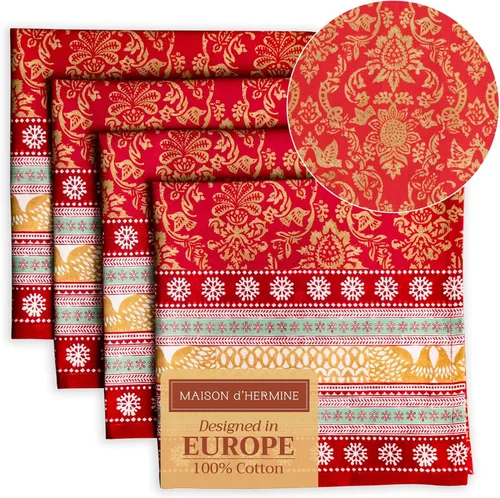 Vista 19 de Maison d' Hermine Juego de 4 servilletas de tela 100% algodón, suaves y duraderas, servilletas cuadradas reutilizables para uso diario, lavables
