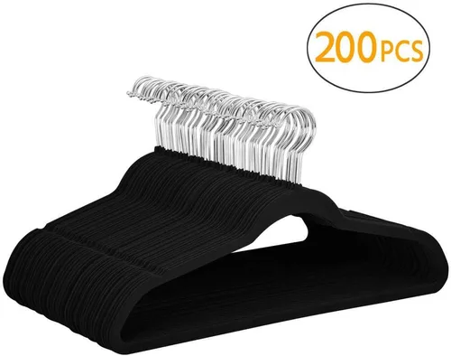 Vista 2 de Yaheetech Perchas de terciopelo antideslizantes – Perchas de terciopelo resistentes – Perchas de ropa para ahorrar espacio con gancho giratorio