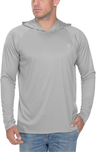Vista 4 de Camisa de pesca para hombres de manga larga, con protección solar SPF 50+ UV, camiseta tipo sudadera